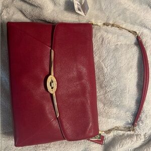 Coach Elegant Red Leather Handbag